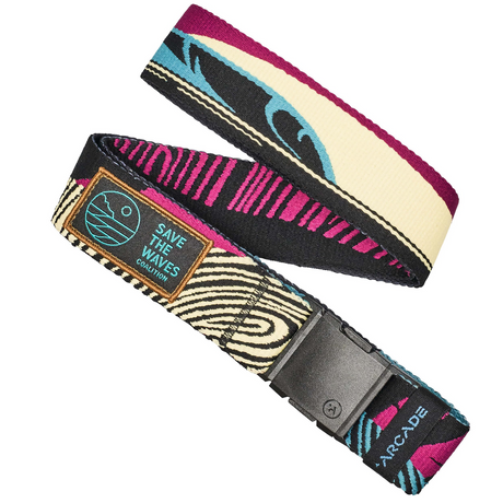 Arcade A2 Slim Stretch Belt in Save The Waves Travel Friendly Buckle Amalfi/Rise - One Size