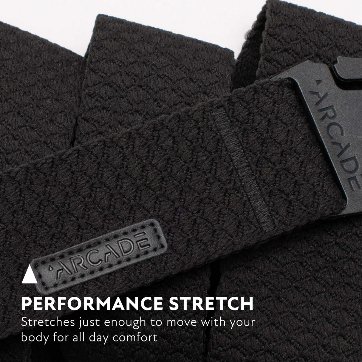 Arcade Capture Slim Stretch Belt in Salient Limo Travel Friendly Buckle - One Size