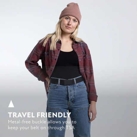 Arcade Capture Slim Stretch Belt in Salient Limo Travel Friendly Buckle - One Size