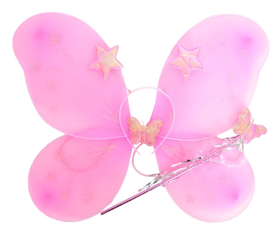 Light Pink Angel Wings - Girls Fairy/Butterfly/Princess Costume for Fancy Dress Party