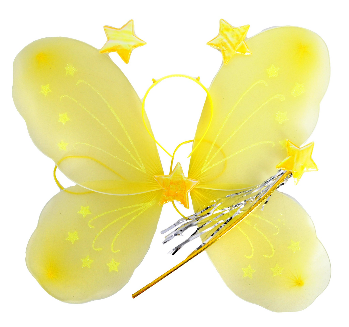 Yellow Angel Wings - Girls Fairy/Butterfly/Princess Costume for Fancy Dress Party