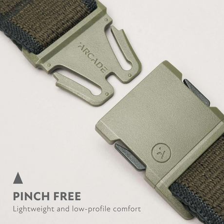 Arcade Carto A2 Slim Stretch Belt in Ivy Green/Jalapeno w/ Travel Friendly Buckle - One Size