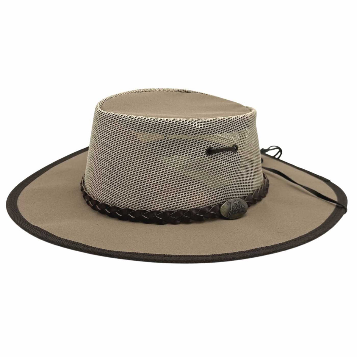 Jacaru 104 Bushbreeze Camper Canvas Hat - Mesh Crown & Chin Strap (Made in Australia)