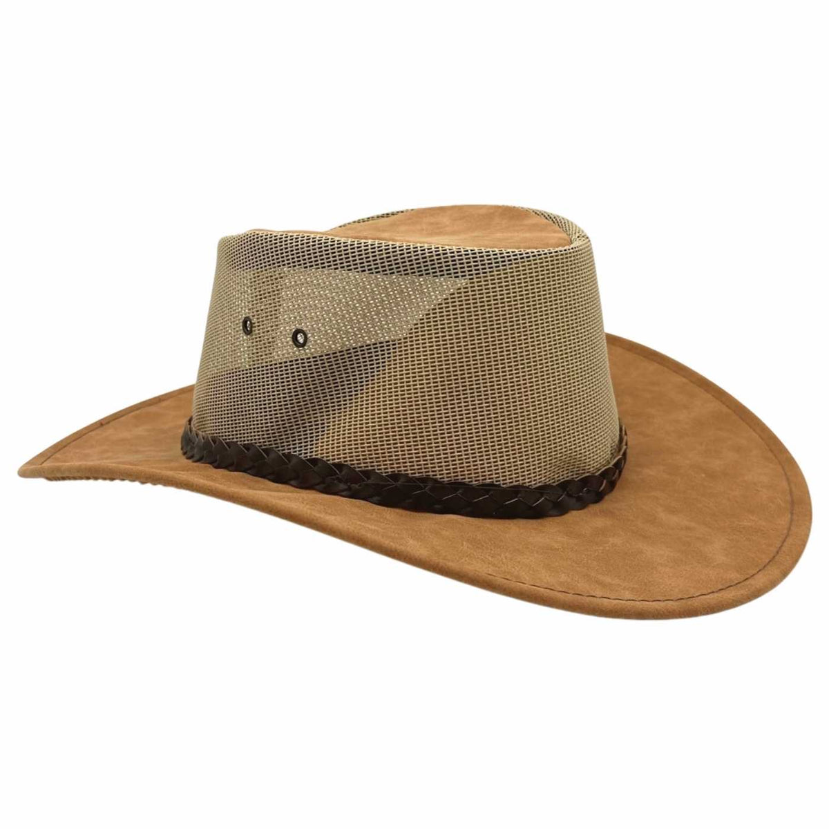 Jacaru 1066 Rizon Soft Vegan Leather Breeze Hat - Mesh Crown (Made in Australia)