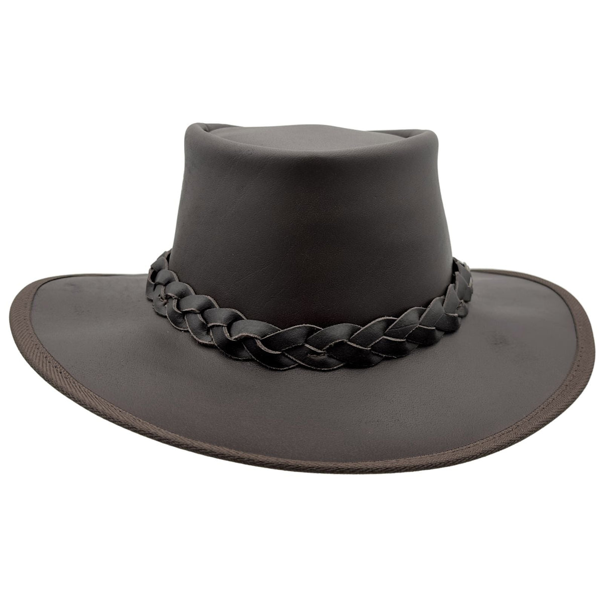 Jacaru 1092 Stockman Buffalo Leather Hat - Brown (Water Resistant UPF 50+ Made in Australia)