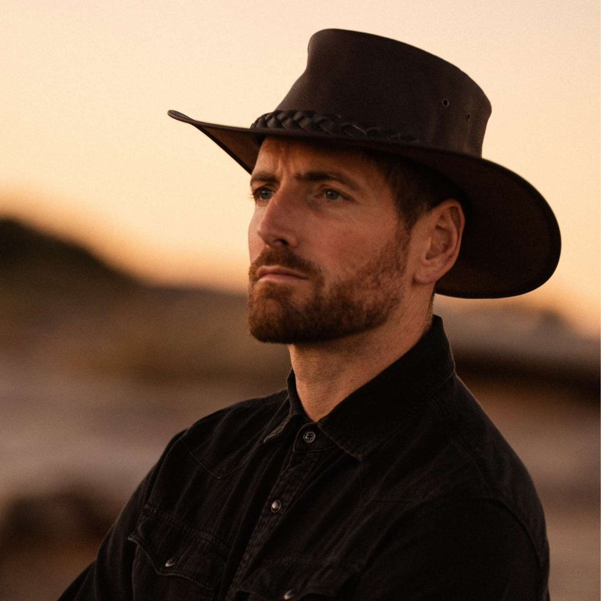 Jacaru 1092 Stockman Buffalo Leather Hat - Brown (Water Resistant UPF 50+ Made in Australia)