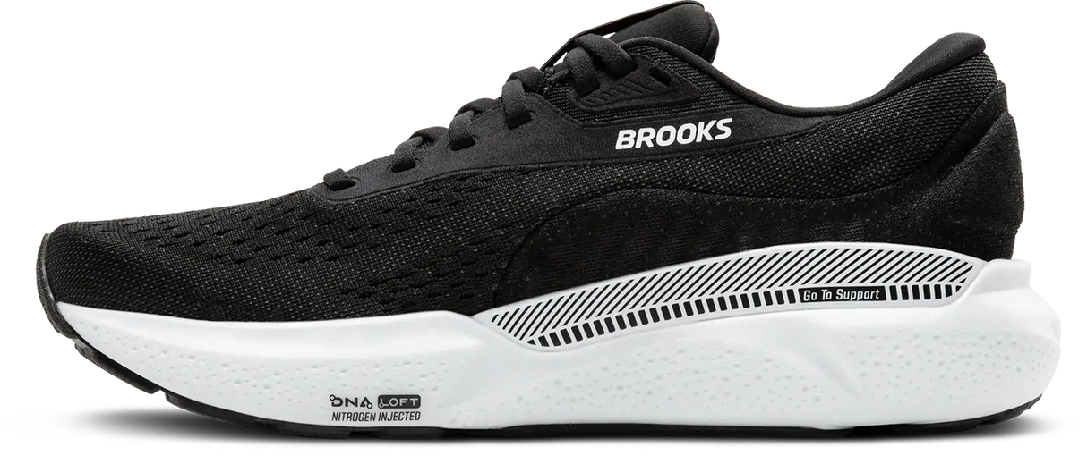 Brooks Adrenaline GTS 24 Mens Running Shoes Support Cushioned 12mm Drop in Black/White