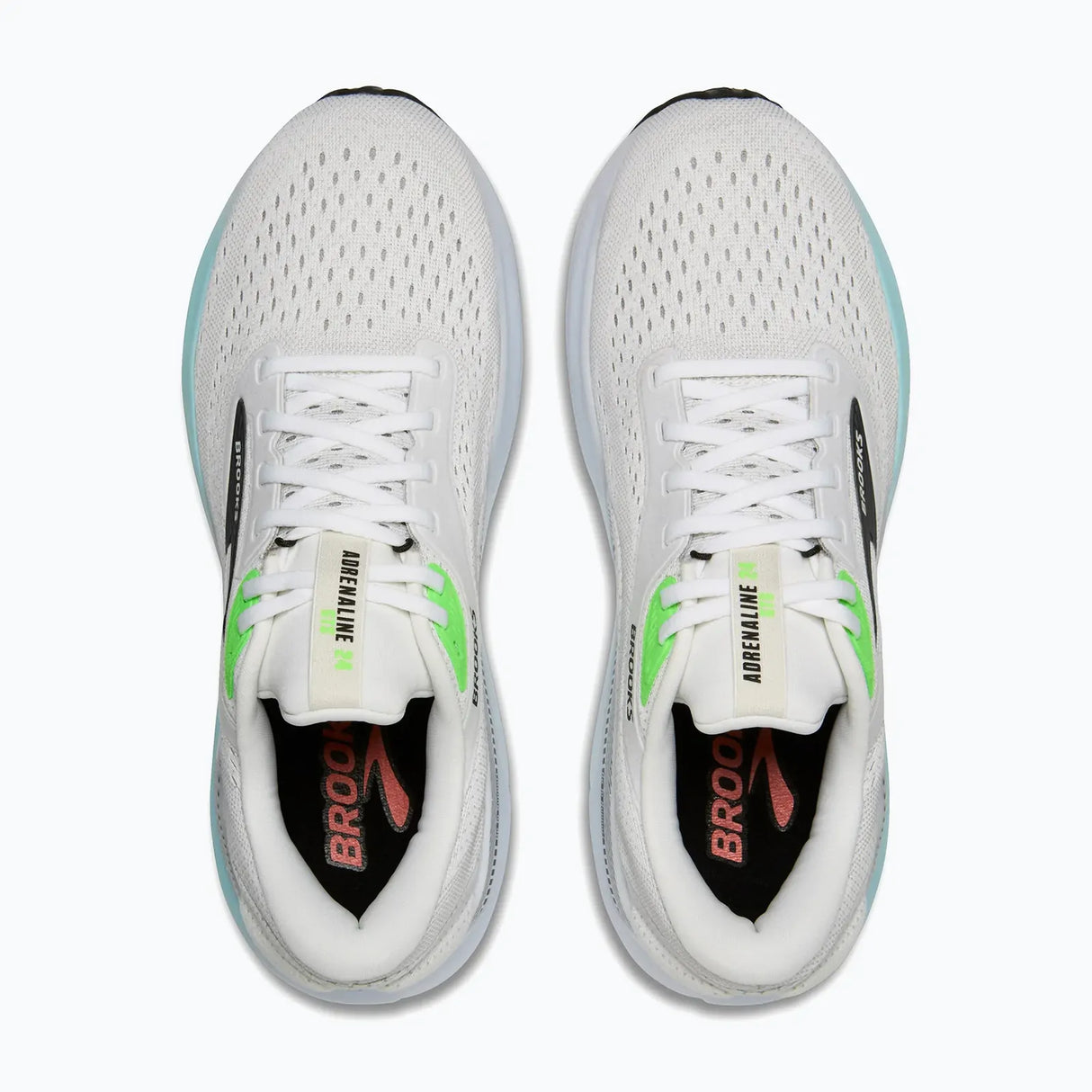 Brooks Adrenaline GTS 24 Mens Running Shoes Stability Support in White/Gecko/Atomizer