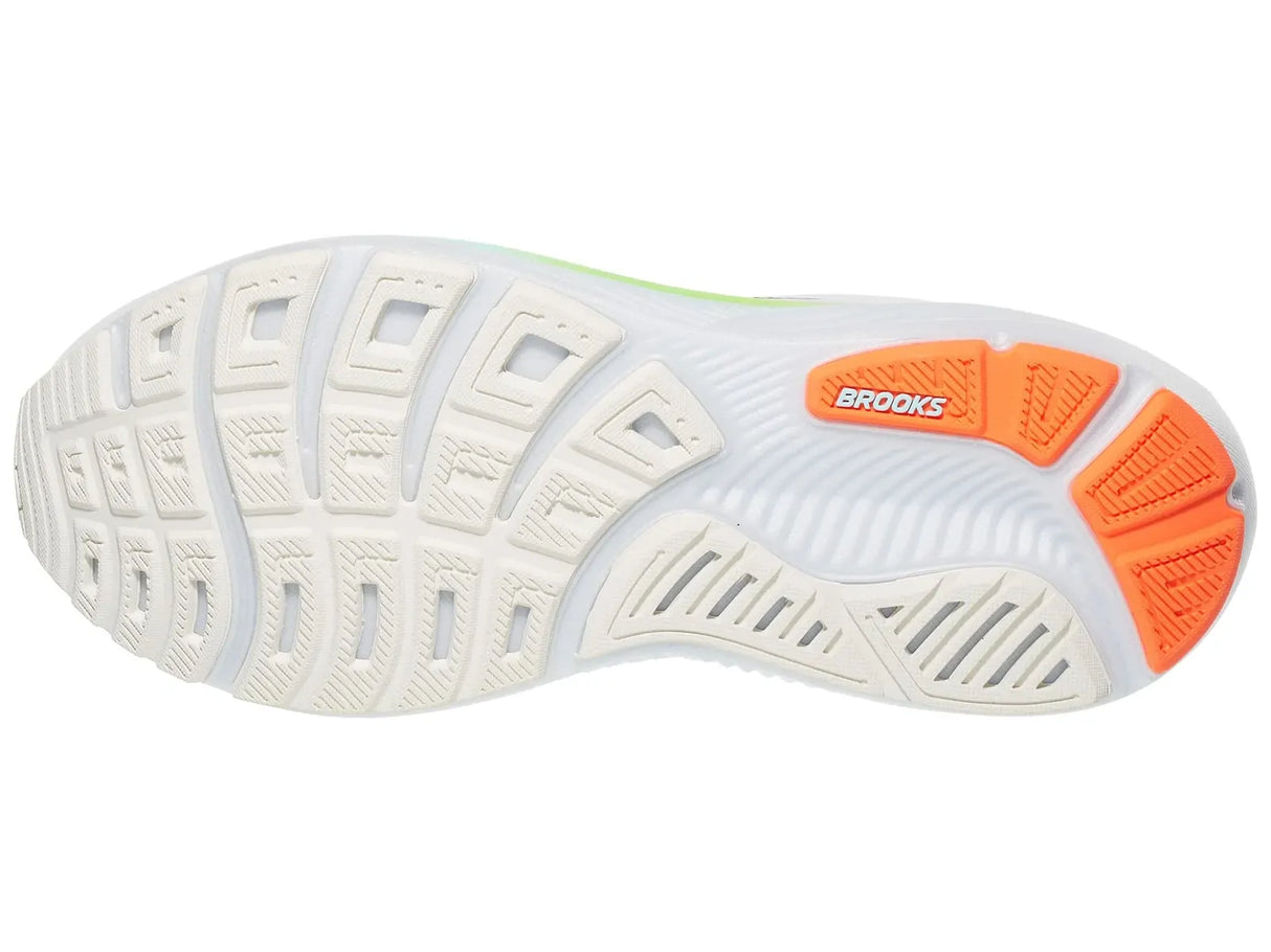 Brooks Ghost 17 Mens Running Shoes Neutral Cushion DNA Loft v3 in White/Pink Clay/Gecko