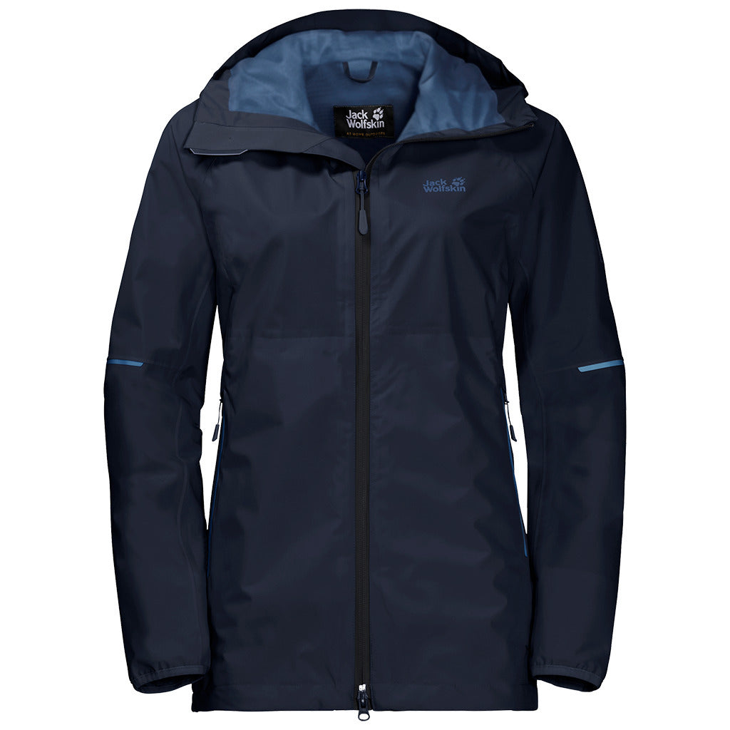 Jack Wolfskin Womens Sierra Pass Ecosphere Jacket Waterproof Windproof Lightweight - Buttercup