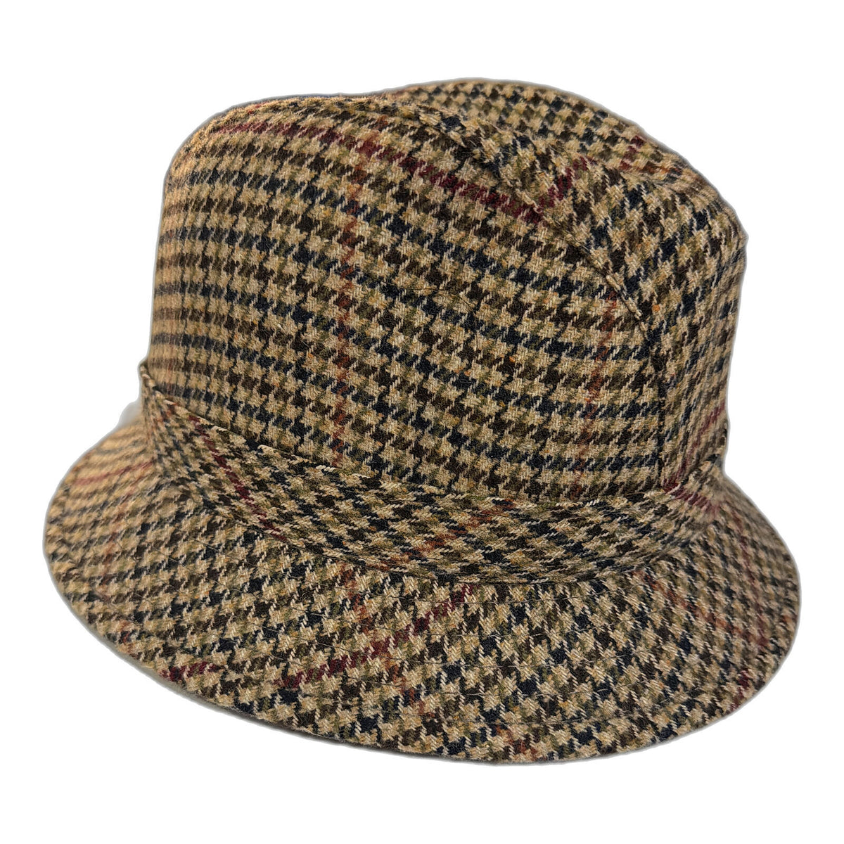 Failsworth Norfolk Tweed Bucket Hat - Brown Houndstooth (Made in UK)