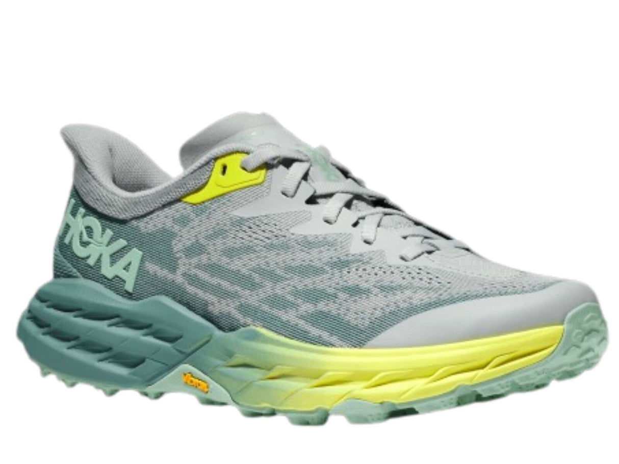 Hoka Womens Speedgoat 5 Trail Running Shoe in Mercury Trellis Size 10B