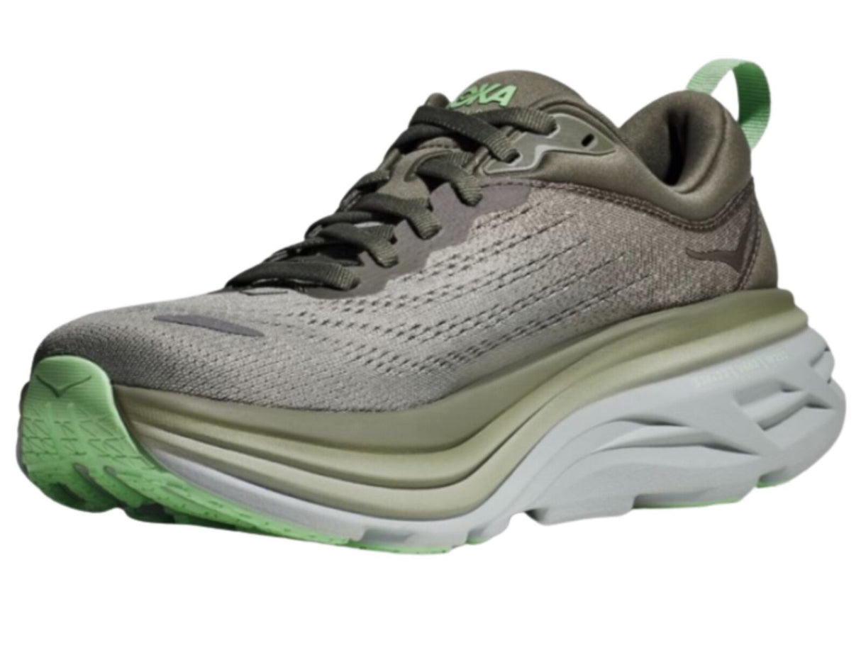 Hoka Bondi 8 Men’s Running Shoes in Olive Haze / Mercury (2023) - US 10.5