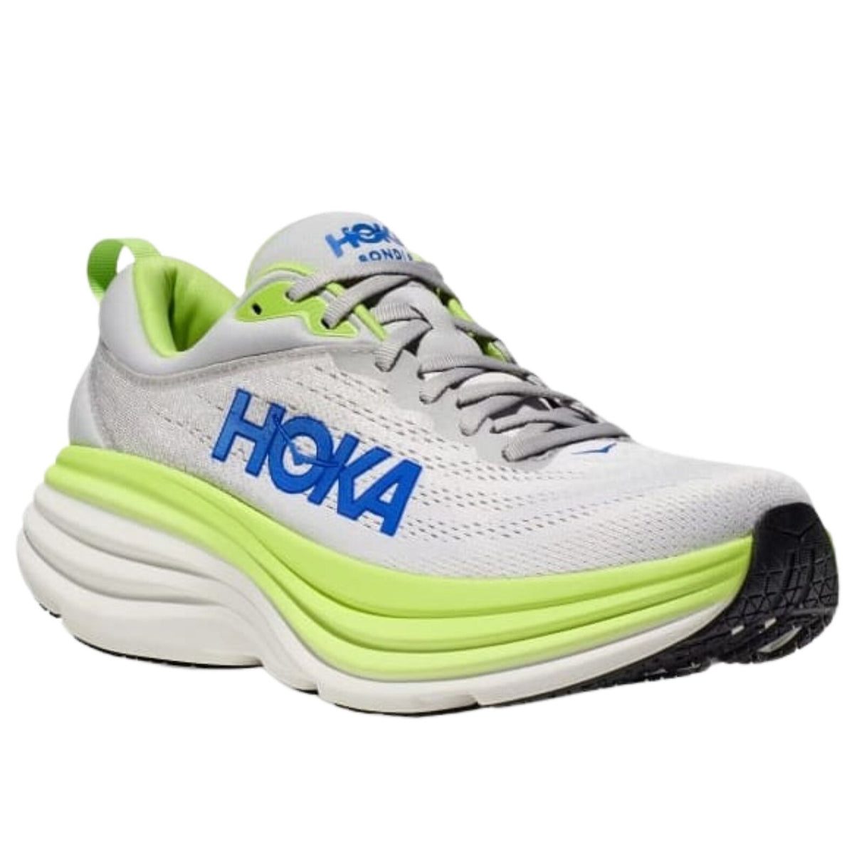 Hoka Bondi 8 Mens Running Shoes in Stardust / Lettuce (2023) - US 11.5