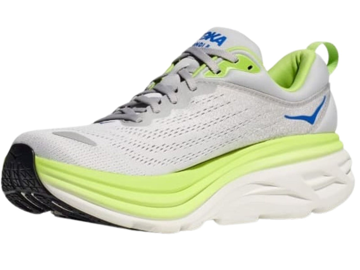 Hoka Bondi 8 Mens Running Shoes in Stardust / Lettuce (2023) - US 10