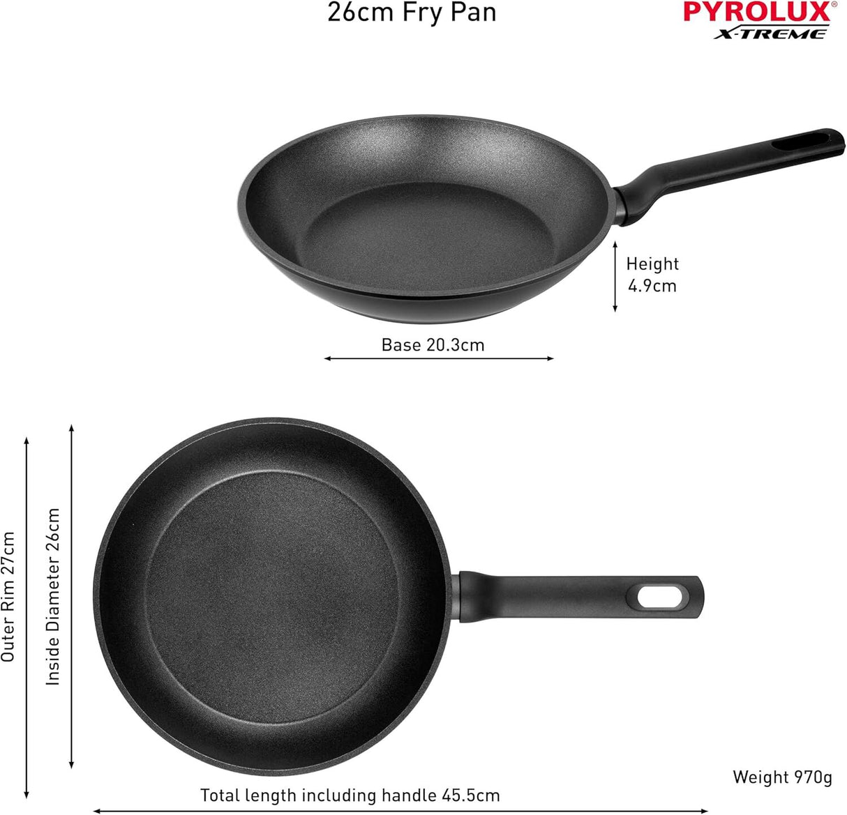 2-Piece Pyrolux Xtreme Non-Stick Induction Compatible Fry Pan Set - 20cm/26cm