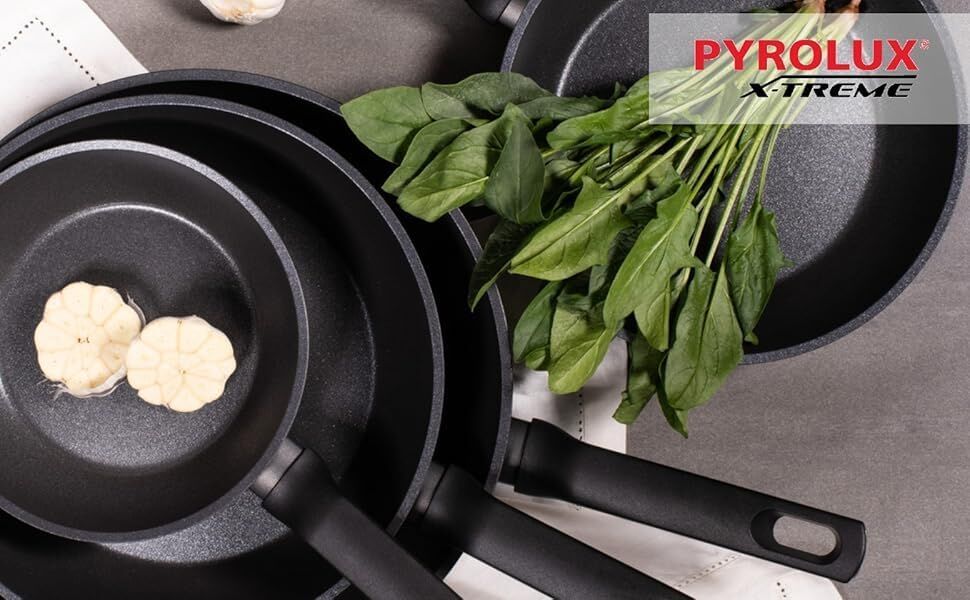 3-Piece Pyrolux Xtreme Non-Stick Induction Compatible Fry Pan Set - 20/24/28cm