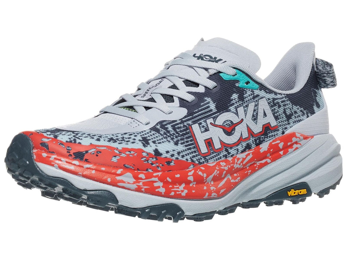 HOKA Speedgoat 6 Mens Trail Running Shoes in Gull/Stormy Skies - Size 8.5
