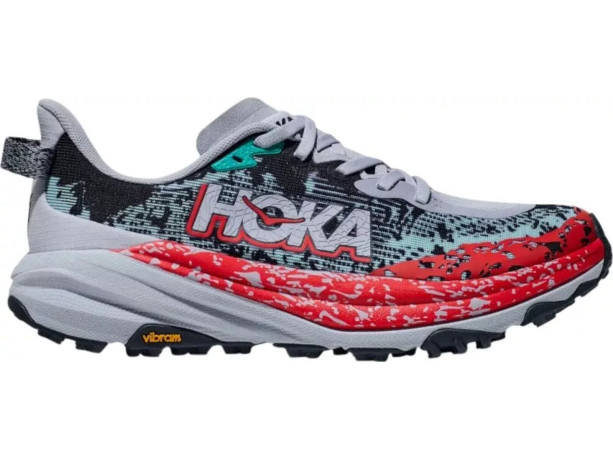 Womens HOKA Speedgoat 6 Trail Running Shoes in Gull / Stormy Skies - Size 11