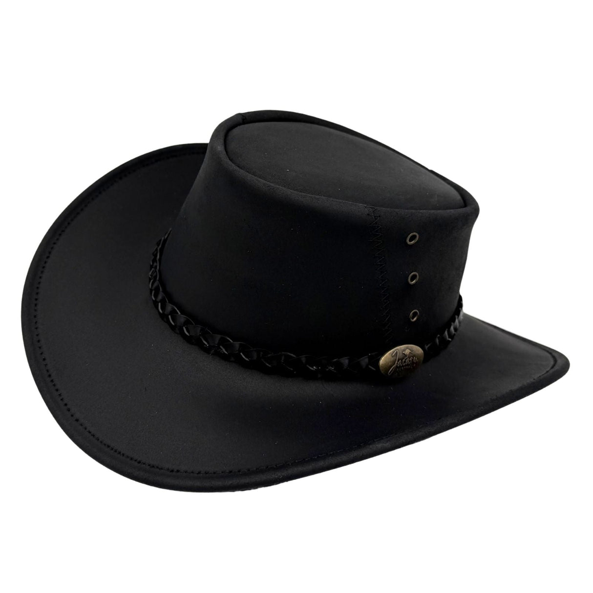 Jacaru 1153 Magpie Bovine Leather Hat - Water Resistant & UPF 50+ (Made in Australia)