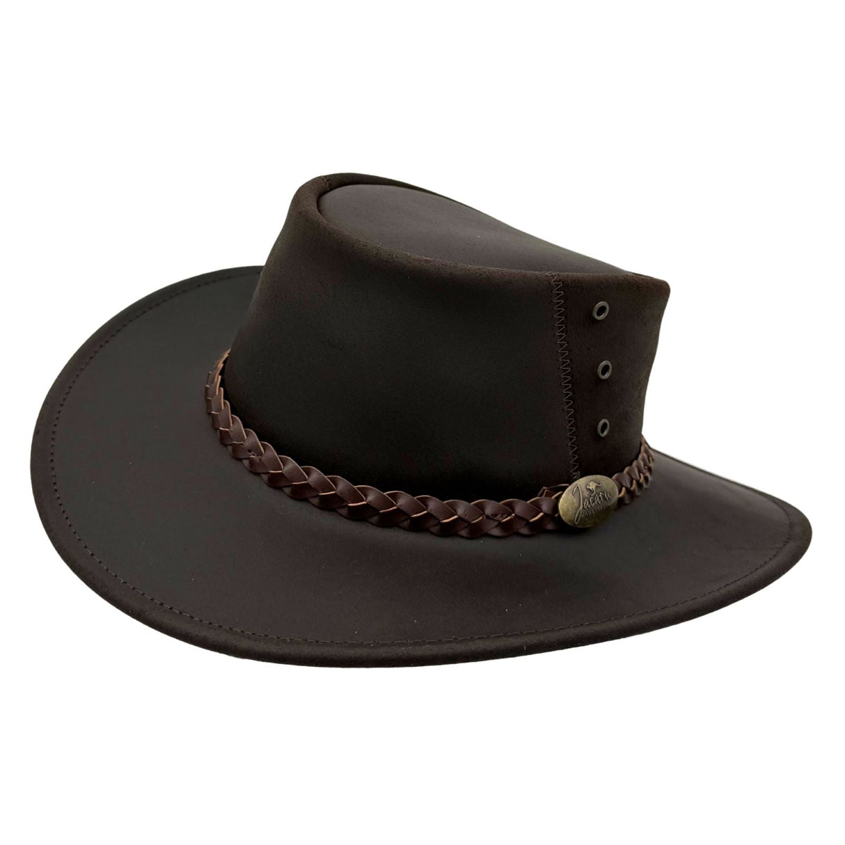 Jacaru 1153 Magpie Bovine Leather Hat - Water Resistant & UPF 50+ (Made in Australia)
