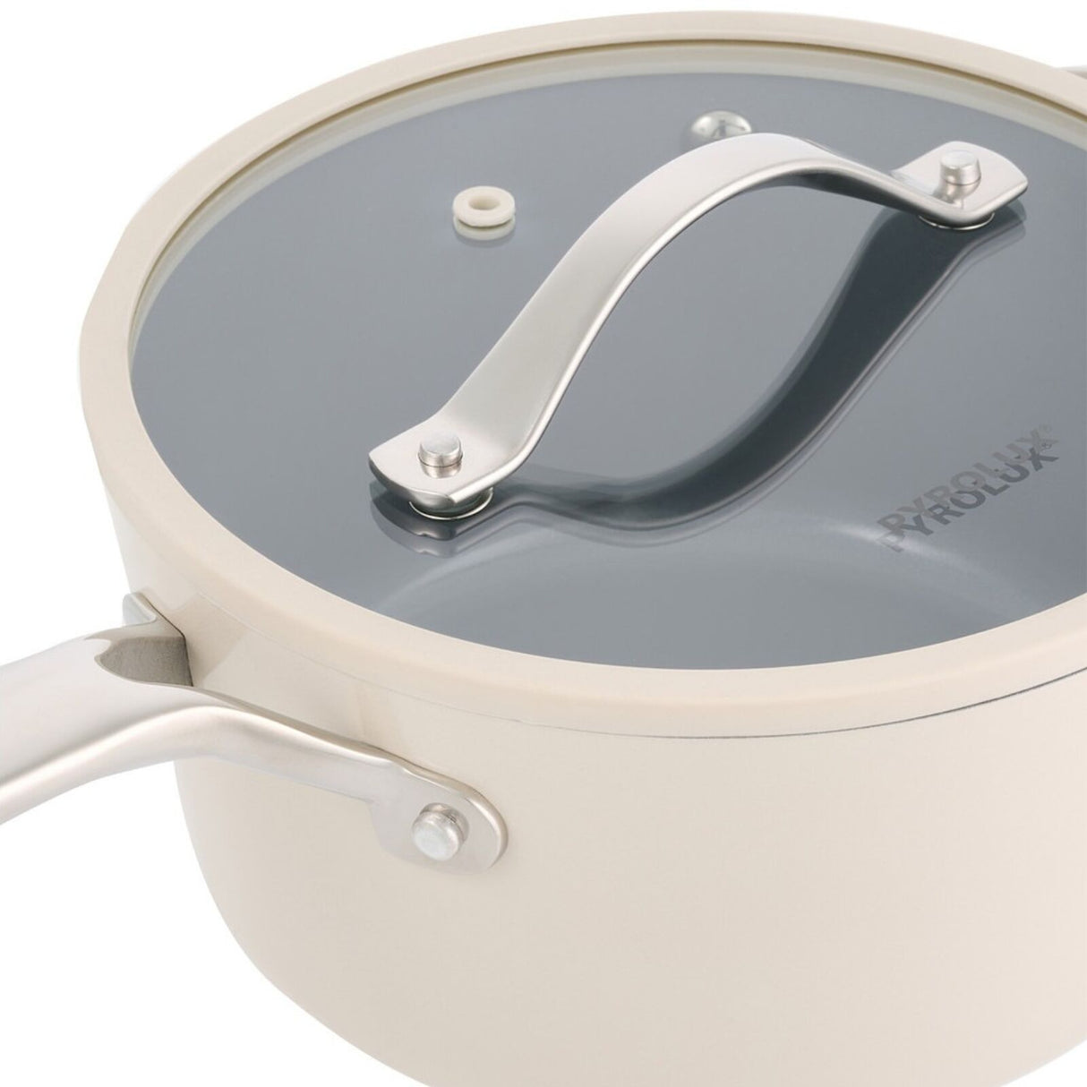 20cm Pyrolux NEXGEN Saucepan 2.8L Ivory w/ Helper Handle | Ceramic Non-Stick Oven Safe