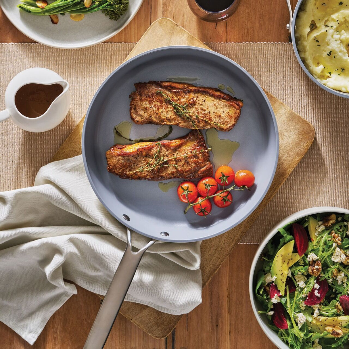 28cm PYROLUX NEXGEN Chef Pan 4.1L Ivory | Ceramic Non-Stick, Induction Base, Oven Safe, Recycled Aluminium