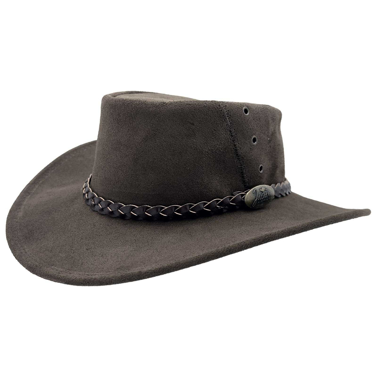 Jacaru 1154 Kookaburra Suede Leather Hat - Water Resistant & UPF 50+ (Made in Australia)