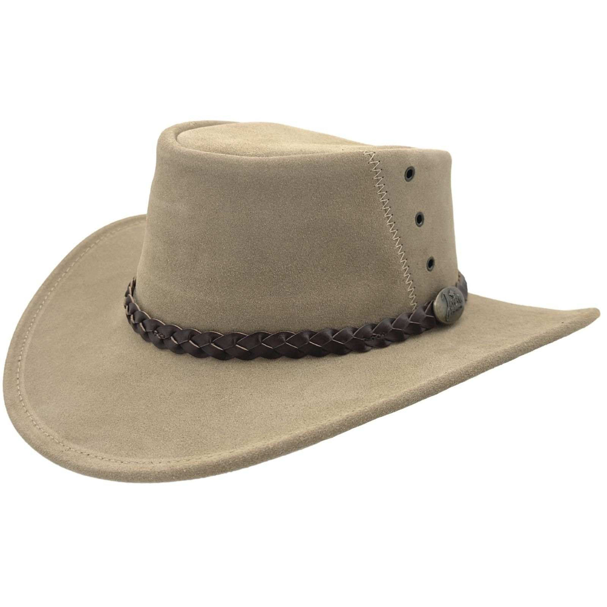 Jacaru 1154 Kookaburra Suede Leather Hat - Water Resistant & UPF 50+ (Made in Australia)