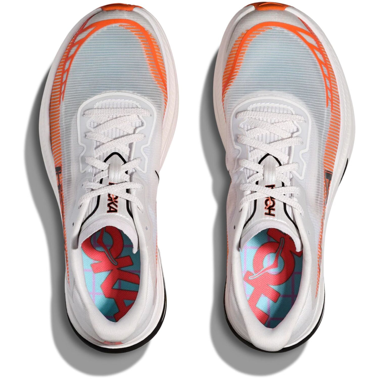 Hoka Cielo X1 2.0 Men’s Racing Shoes Dual Peba Foam Lightweight Carbon Plate in Frost/Lava