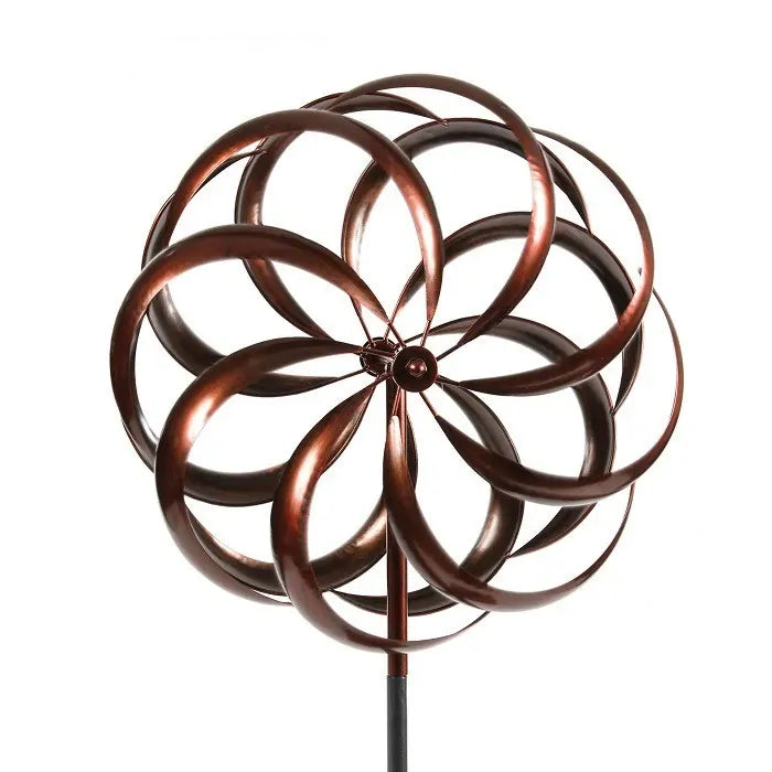 Garden 210cm Metal East Meets West Windmill Wind Spinner Outdoor Decor - Bronze