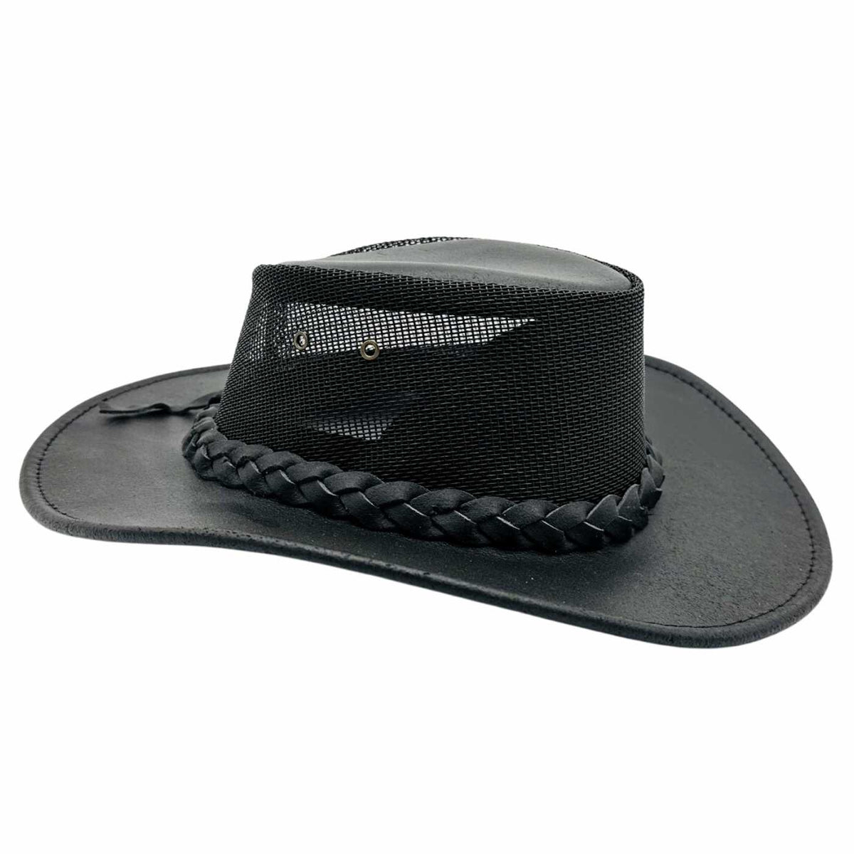 Jacaru 116 Dingo Koolaroo Leather Breeze Hat - Mesh Crown (Made in Australia)