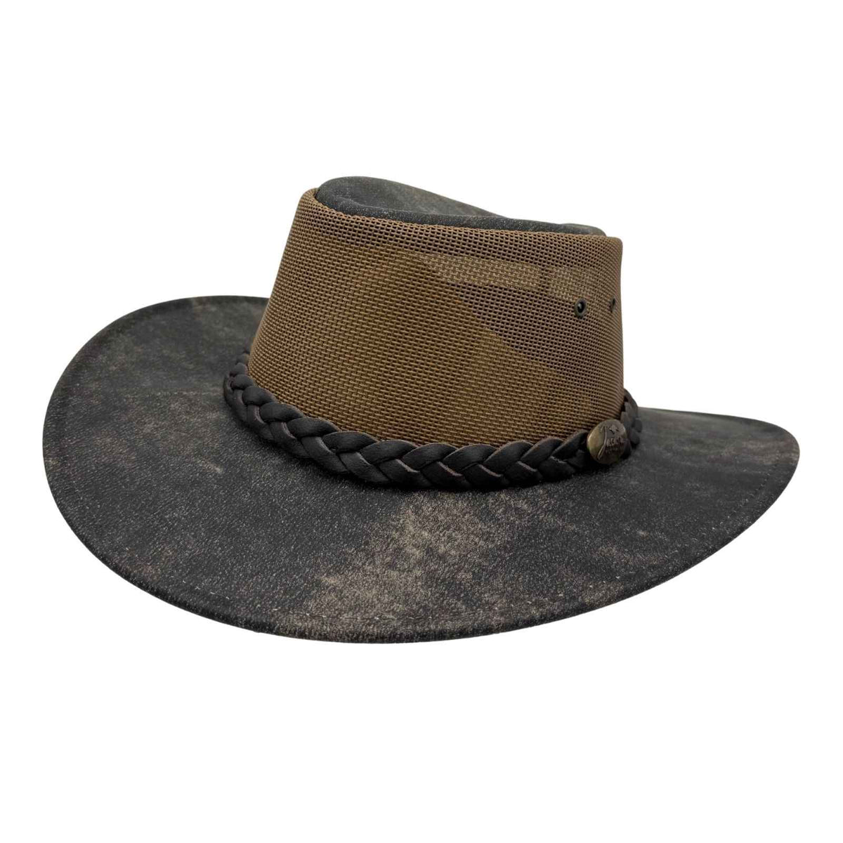 Jacaru 116 Dingo Koolaroo Leather Breeze Hat - Mesh Crown (Made in Australia)