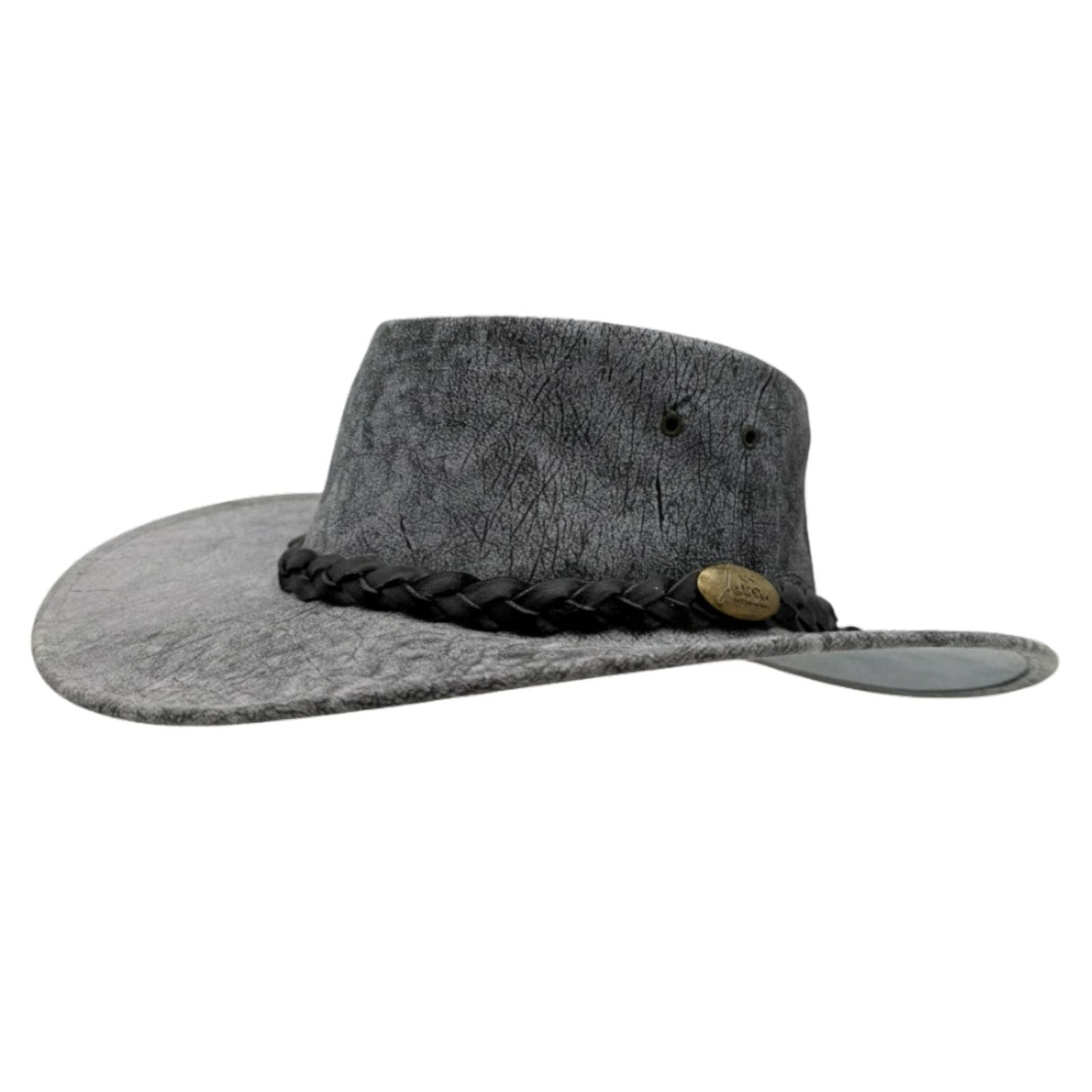 Jacaru 1172 Stonewash Squashy Kangaroo Leather Hat - Foldable & UPF 50+ (Made in Australia)