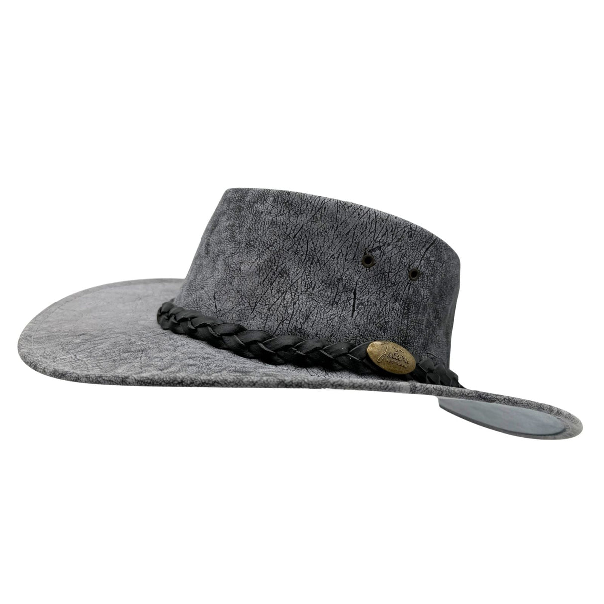 Jacaru 1172 Stonewash Squashy Kangaroo Leather Hat - Foldable & UPF 50+ (Made in Australia)