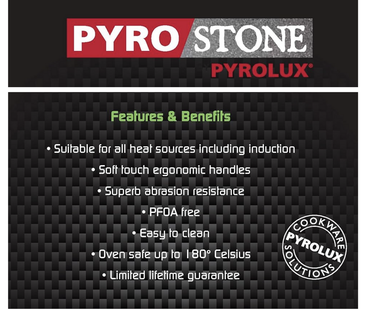 Pyrolux Pyrostone Crepe Non-Stick Pancake Pan 24cm in Black