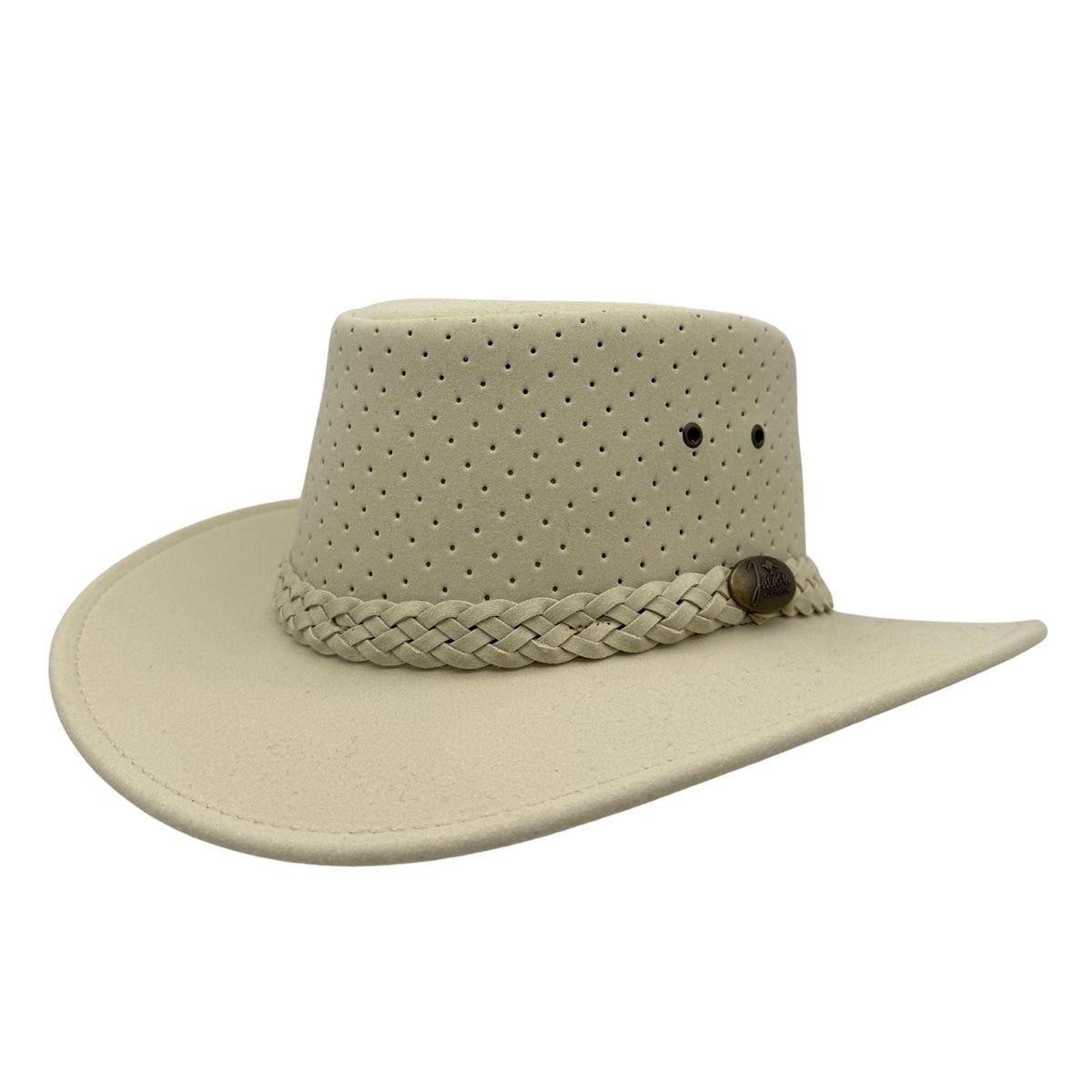 Jacaru 1181 Soaker Unisex Synthetic Suede Breeze Hat - Soakable Perforated Crown & UPF 50+ (Made in Australia)
