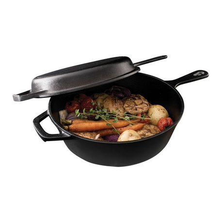 Pyrolux Pyrocast 2 in 1 Duo Cast Iron Pot & Fry Pan Cookware Set Skillet