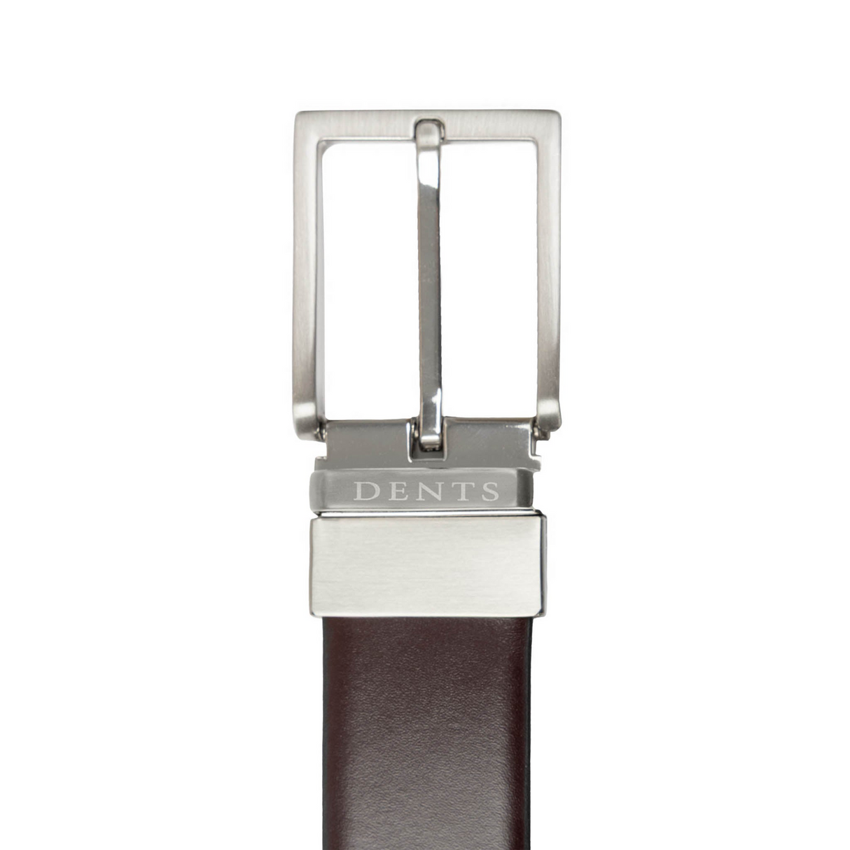 Dents Mens Heritage Reversible Full-Grain Leather Belt in Black/Burgundy