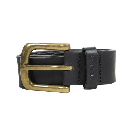 Dents Men’s Heritage Lined Full-Grain Leather Belt with Brass Buckle in Black