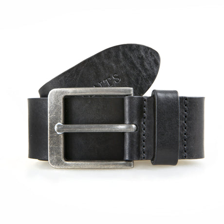 Dents Men’s Heritage Full-Grain Leather Belt with Antique Pewter Buckle in Black