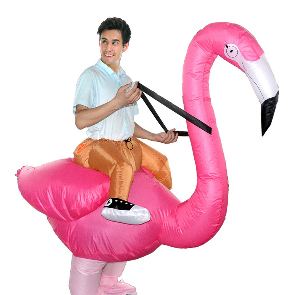 Adult Pink Inflatable Flamingo Costume - One Size (Halloween & Funny Fancy Dress)