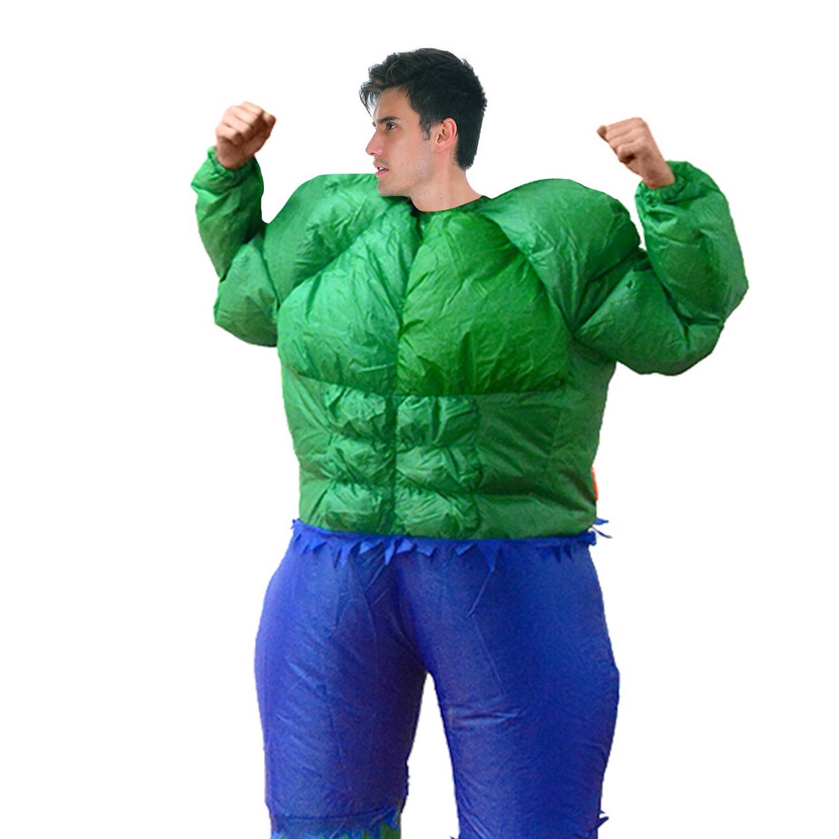 Adult Fan Inflatable Green Muscle Man Party Costume Halloween Hulk Superhero