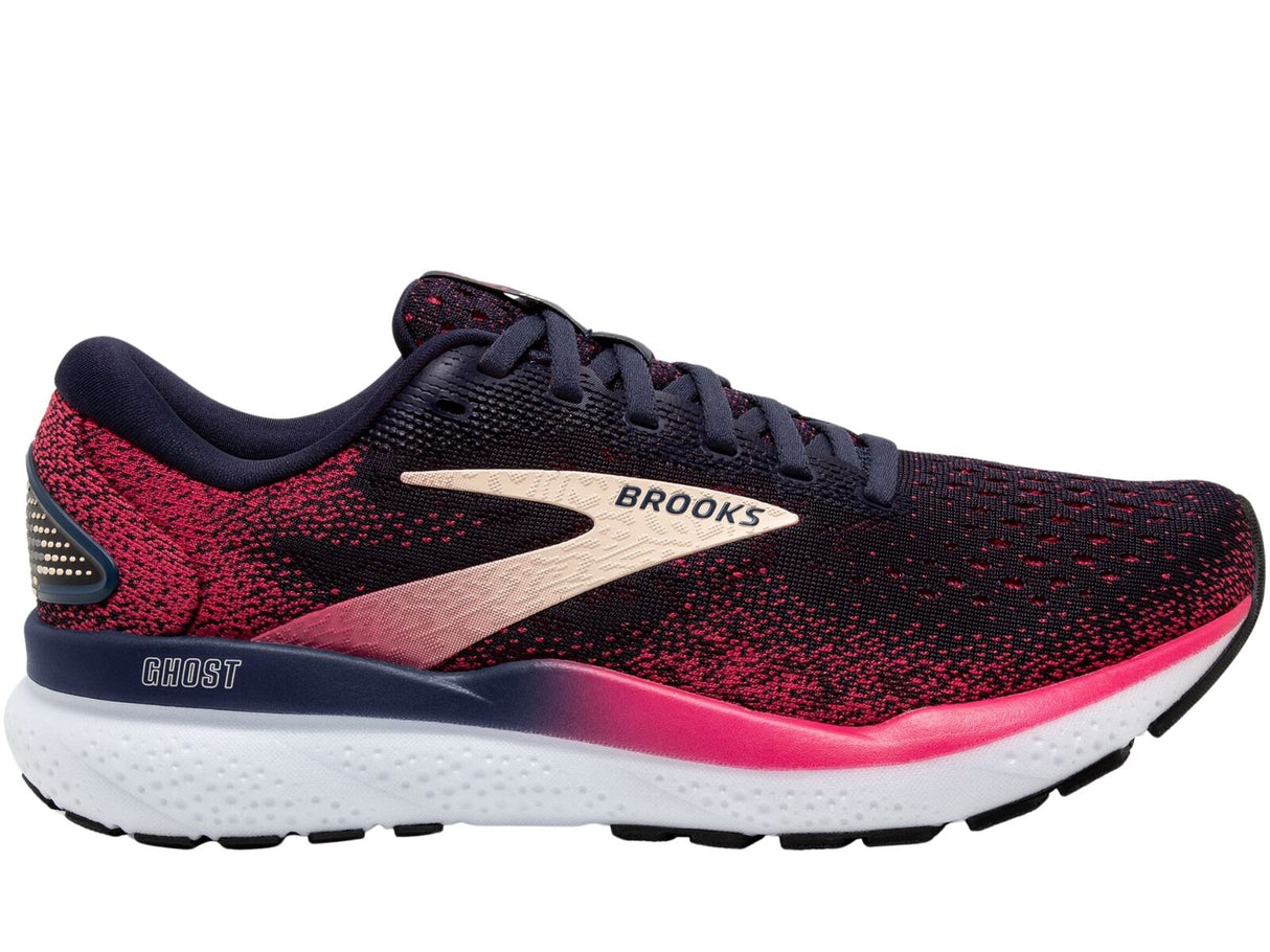 Womens Brooks Ghost 16 Running Shoes in Peacoat/Raspberry/Apricot – Size 7