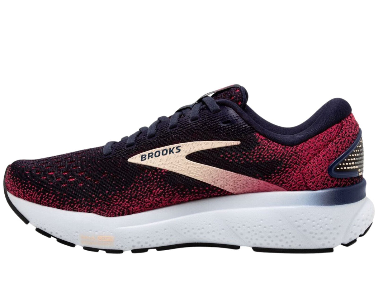 Womens Brooks Ghost 16 Running Shoes in Peacoat/Raspberry/Apricot – Size 7