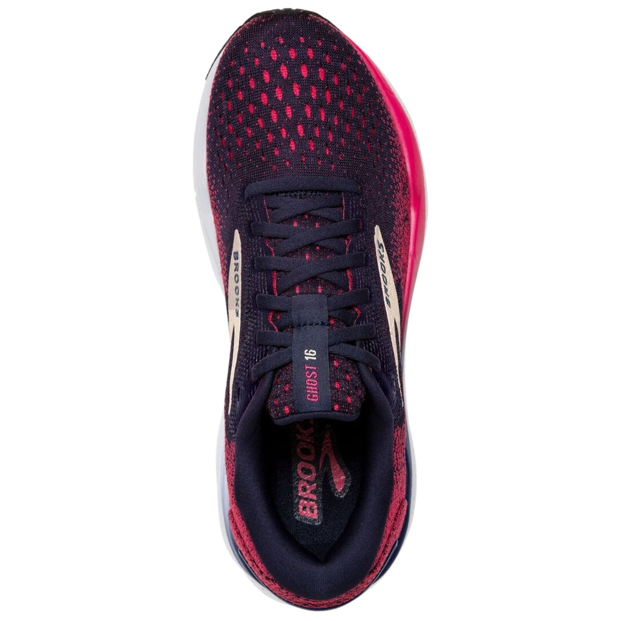 Womens Brooks Ghost 16 Running Shoes in Peacoat/Raspberry/Apricot – Size 7