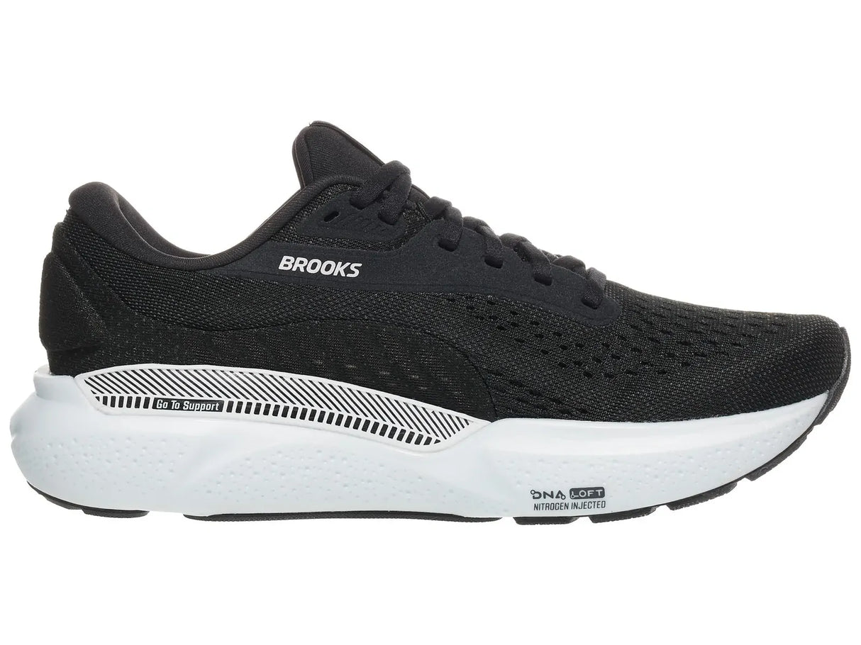 Brooks Adrenaline GTS 24 Womens B Wide Running Shoes - Black/White (Sneakers/Runners)