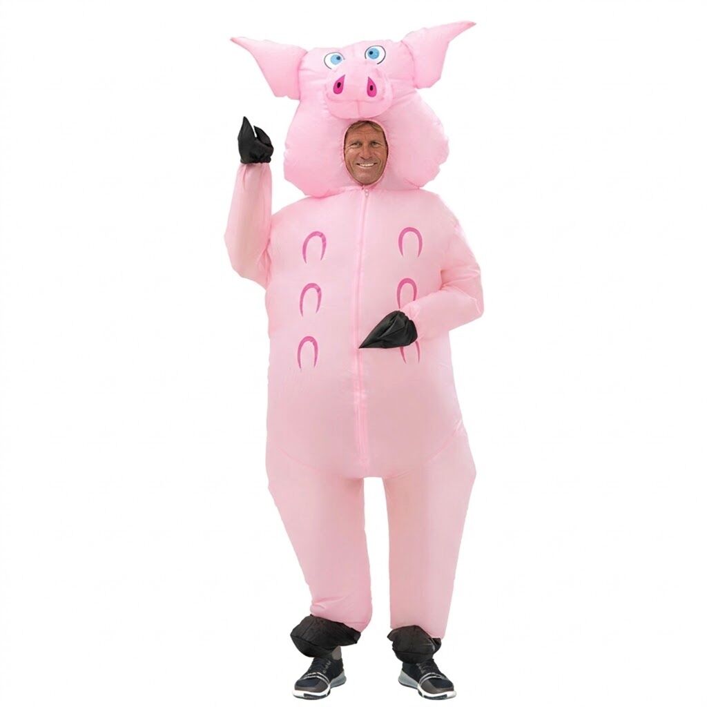 Adult Pink Inflatable Pig Costume - Funny Animal - One Size (Halloween & Fancy Dress)