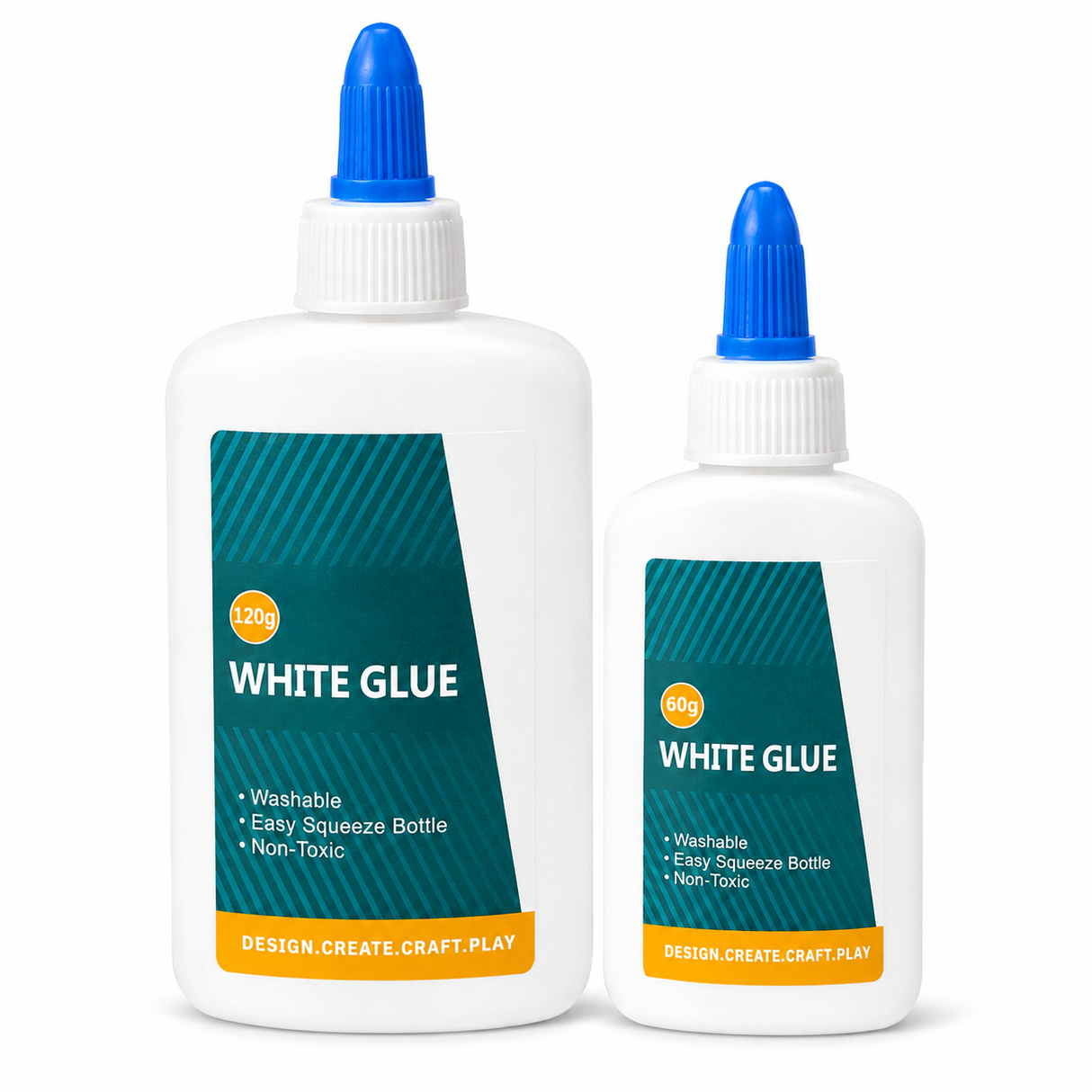 White Glue 2 Pack - Washable & Non-Toxic (120g & 60g Tubes)