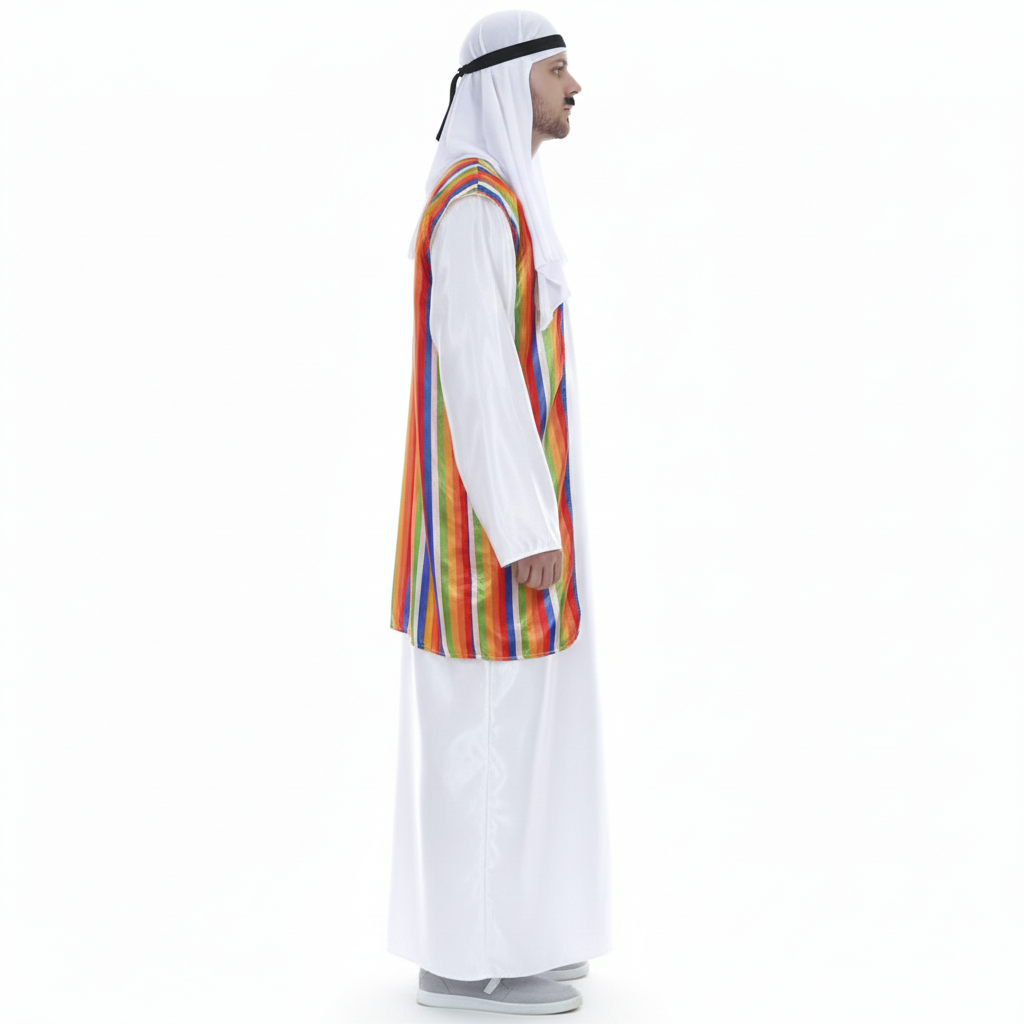 Arabian Man Costume Middle Eastern Party Sheik Dress Arab Pilgrim Sultan